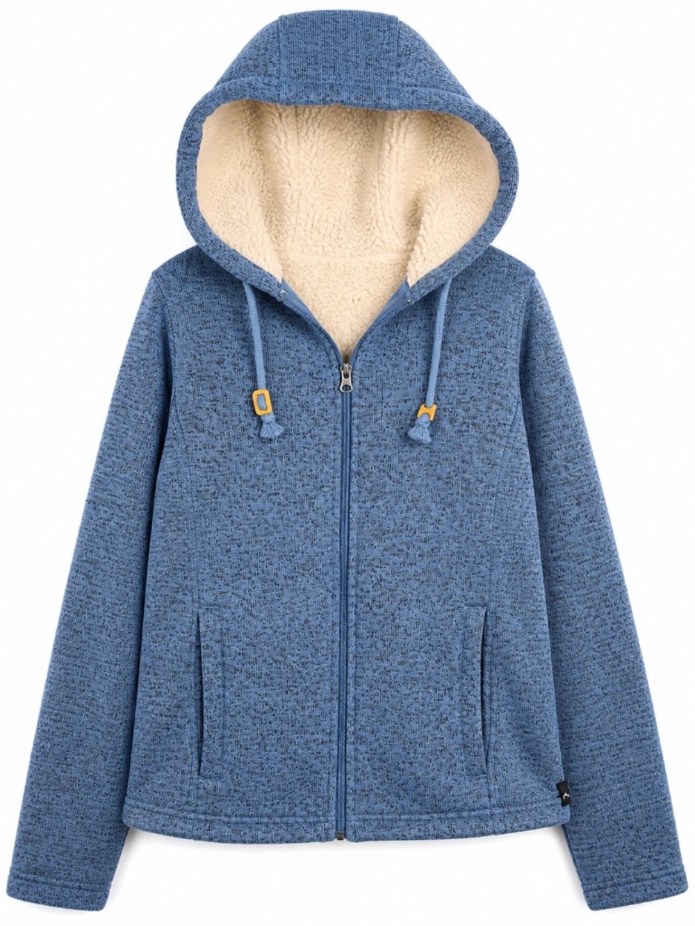 Rustic Ridge Sherpa Lined Zip Hoodie Jacket Blue Size L Cozy Warm